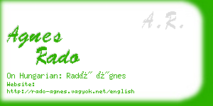 agnes rado business card